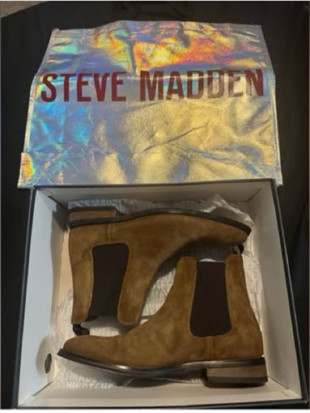 Steve Madden Olive Brown Suede Chelsea Boots